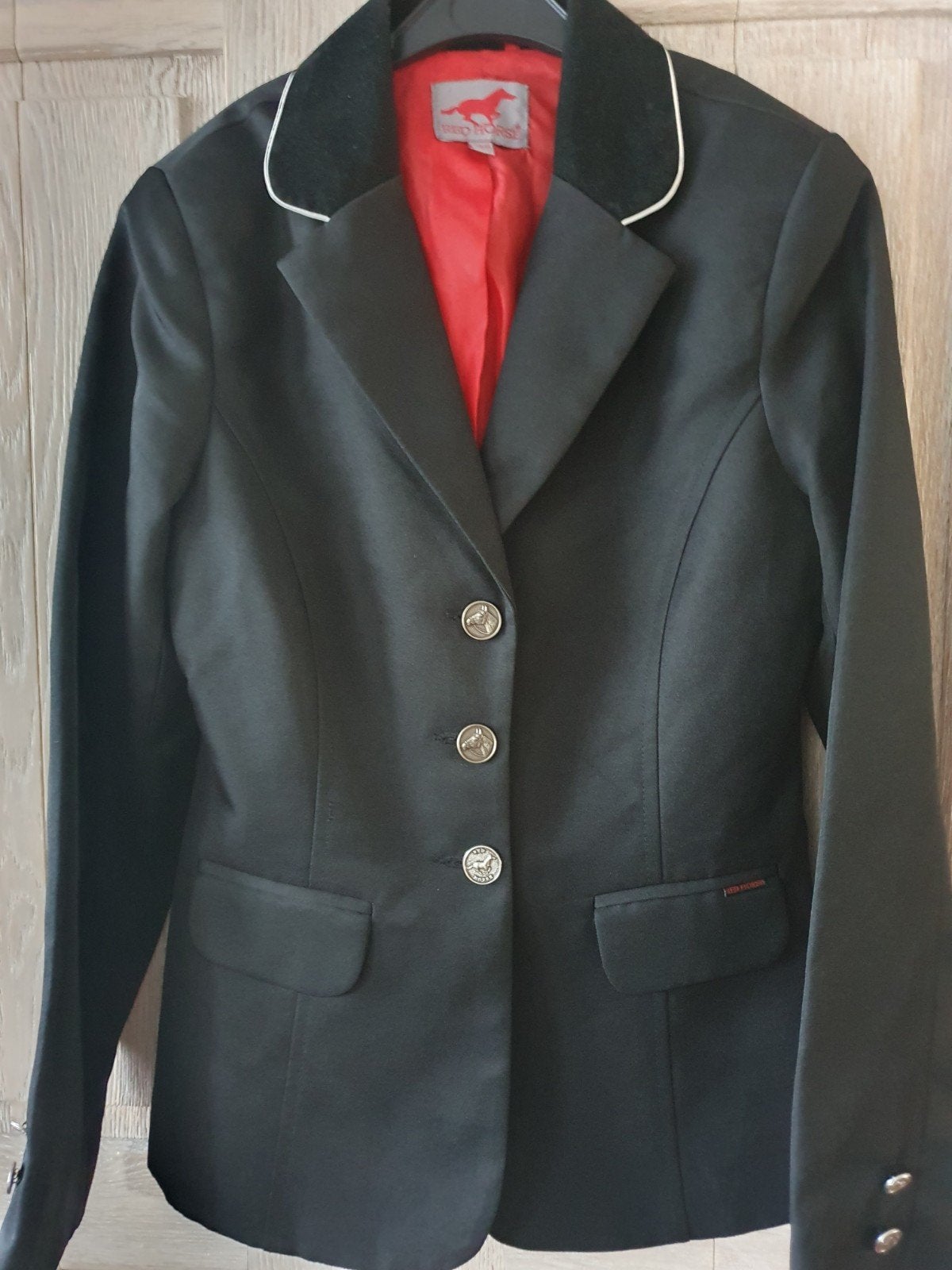 Paardrijkleding set: rijbroek, wedstrijdjasje en poloshirt, Gebruikt, Kinderen, Dressuur, Overige typen