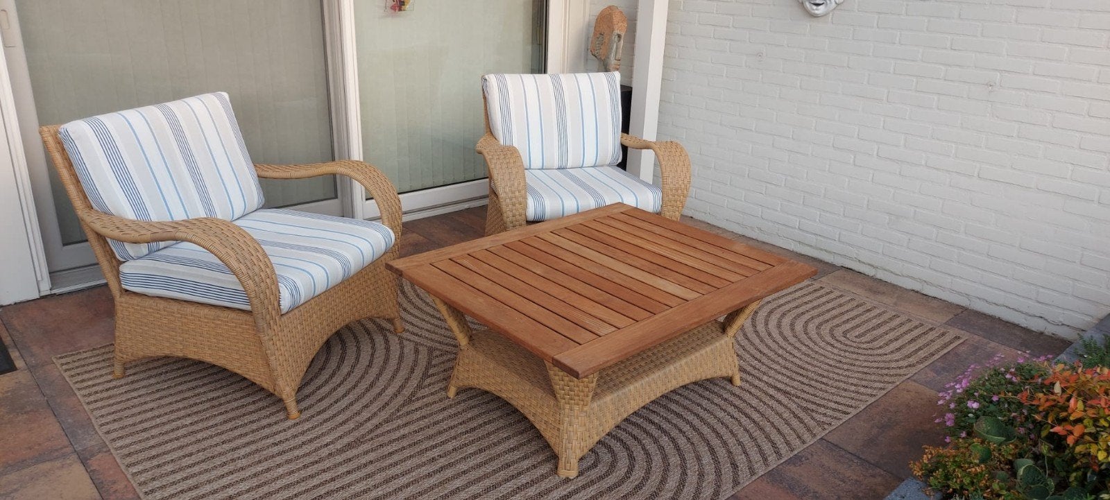 Prachtige luxe degelijke tuinset, Tuin en Terras, 2 zitplaatsen, Kunststof, Bijzettafel, Ophalen of Verzenden