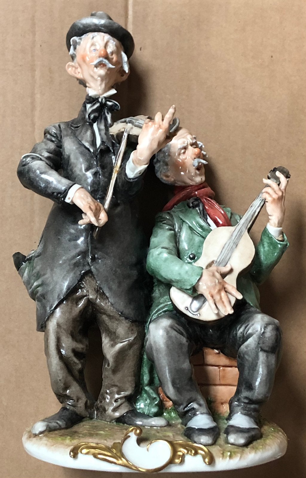 Porseleinen Beeld G.Cappè Capodimonte Muzikanten 1961, Ophalen of Verzenden, Zo goed als nieuw, Mens
