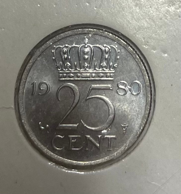25 cent Nederland 1980, Ophalen of Verzenden, Koningin Juliana, 25 cent