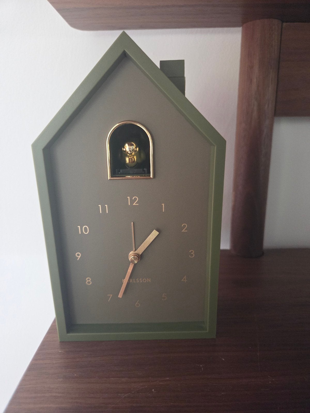 Karlsson Modern Cuckoo Oro Wekker - Luxe Groen, Ophalen, Analoog, Werkt op batterijen, Nieuw