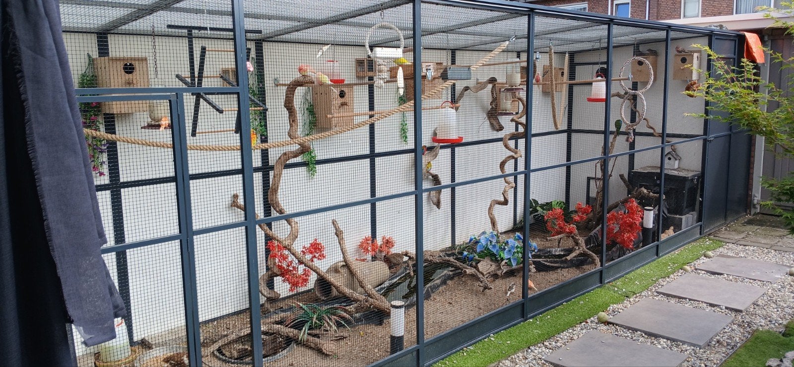 voliere van 7.5 meter lang, Dieren en Toebehoren, Vogels | Hokken en Kooien, Ophalen of Verzenden, Metaal, Volière