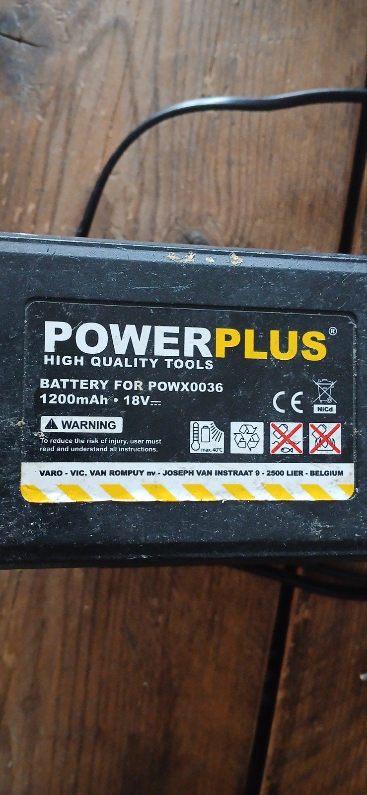 PowerPlus Accu en Oplader 18V 1200mAh - POWX0036, Ophalen of Verzenden, Gebruikt