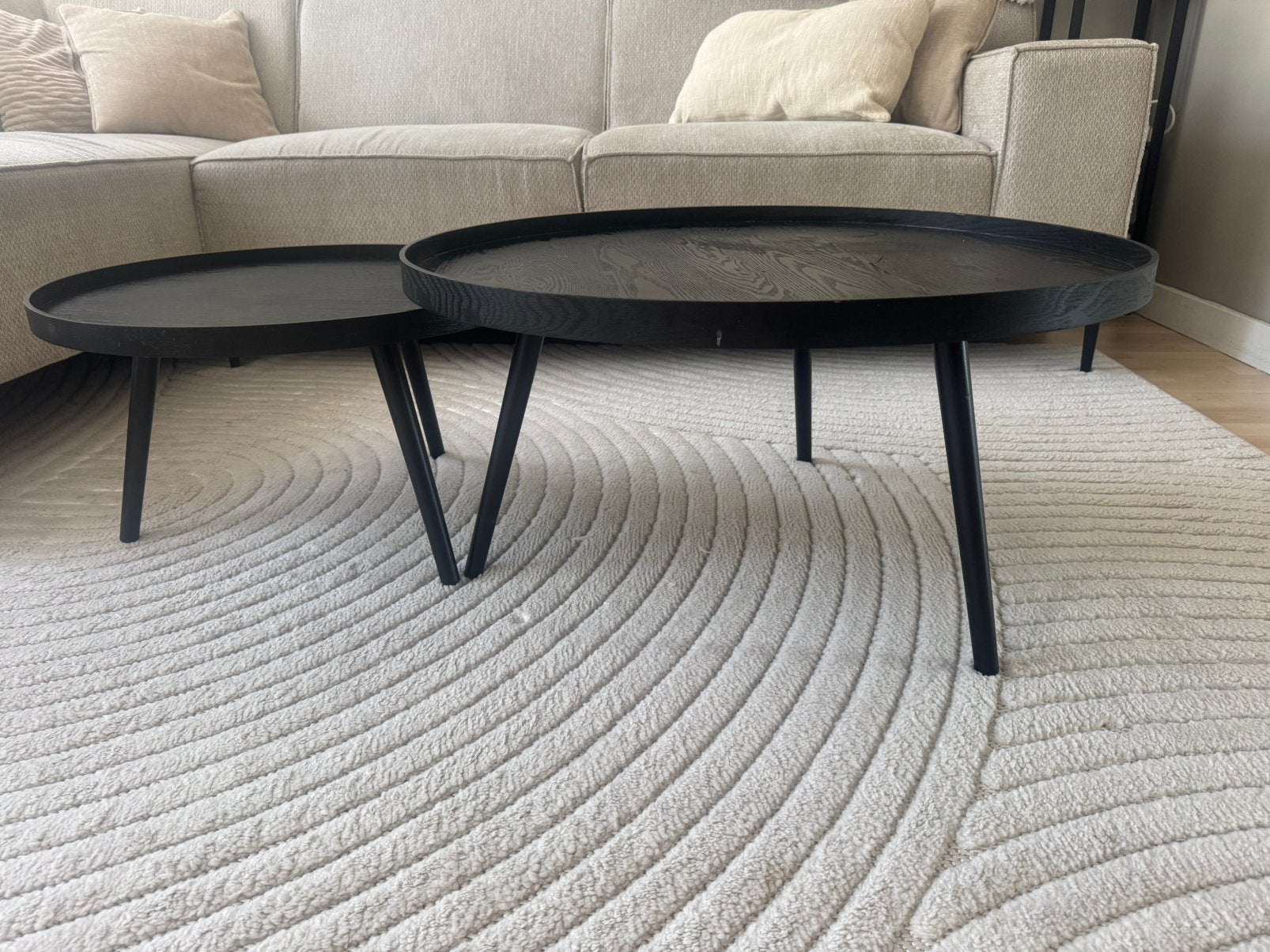 WOOOD bijzettafel Mesa L en XL rond zwart, Ophalen, Rond, 50 tot 100 cm, Zo goed als nieuw