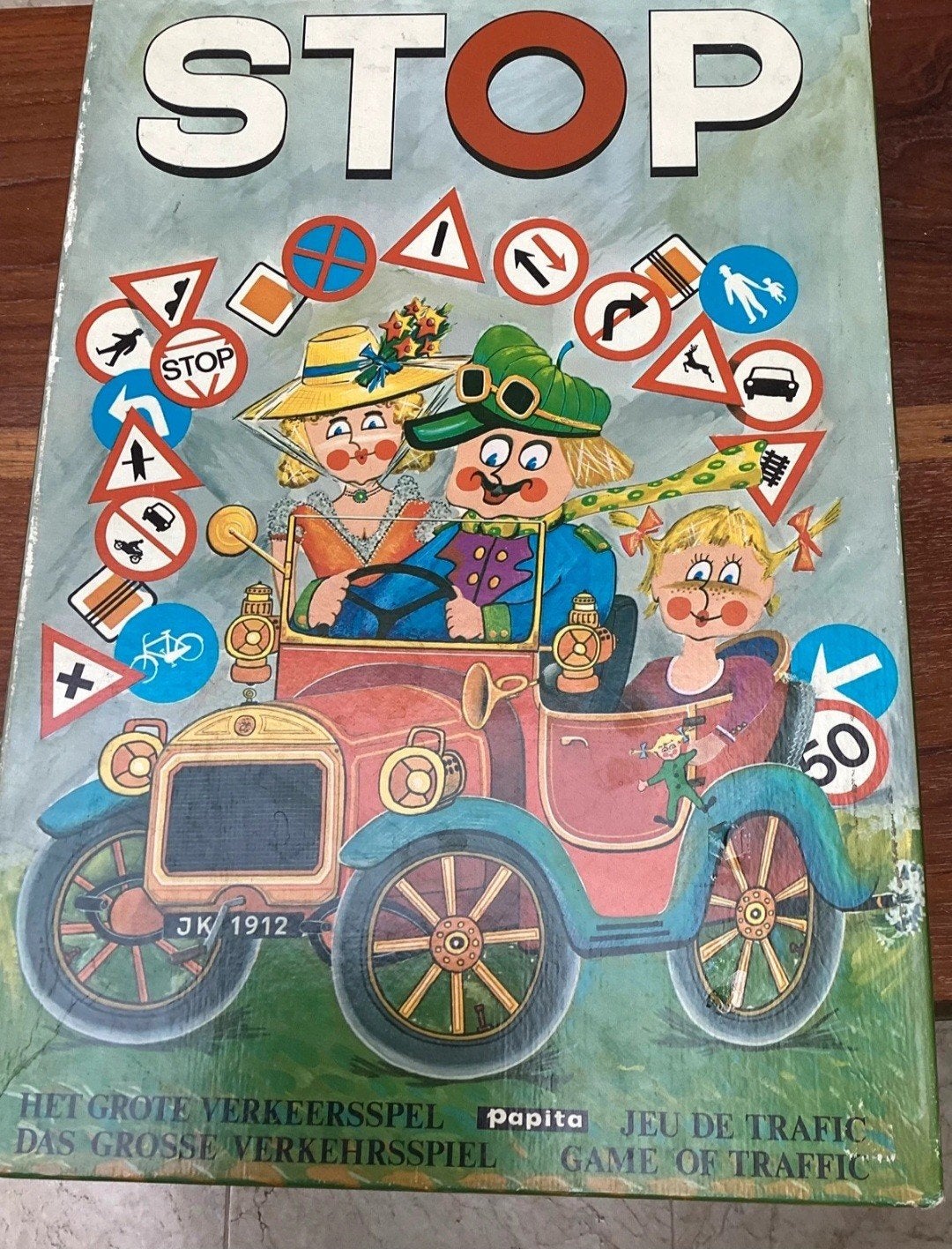 Vintage bordspel 'STOP' van Papita - Het Grote Verkeersspel, Hobby en Vrije tijd, Gezelschapsspellen | Bordspellen, Drie of vier spelers