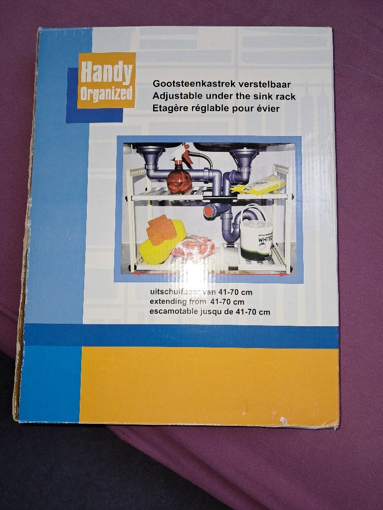 Gootsteenkast rek, verstelbaar, Wit, Zo goed als nieuw, Minder dan 25 cm, Minder dan 100 cm