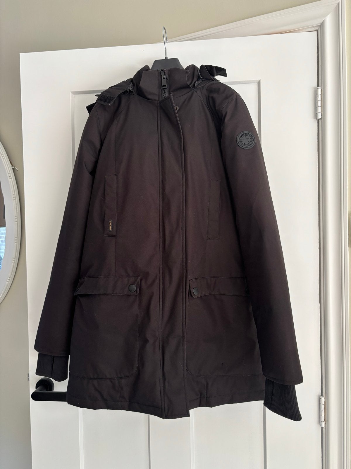 Airforce slimfit parka dames zwart maat M, Ophalen of Verzenden, Zo goed als nieuw, Maat 38/40 (M), Zwart