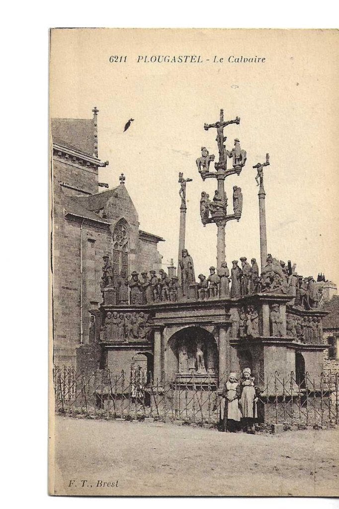 plougastel  bretagne  le calvaire  uitg f.t brest, Verzamelen, Ophalen of Verzenden, Voor 1920, Ongelopen, Frankrijk