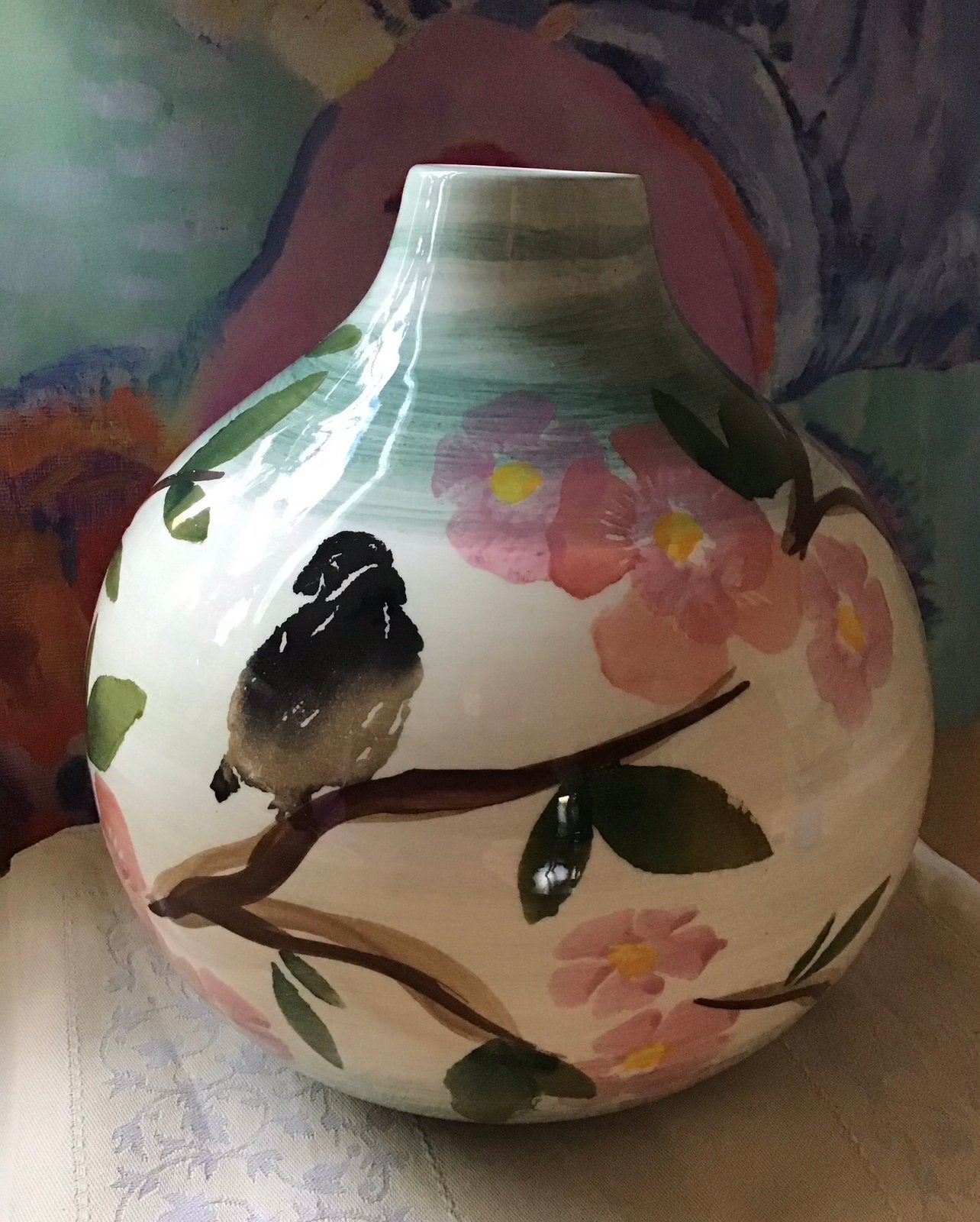 Vaas Villa Pottery Blossom NIEUW!, Meerkleurig, Nieuw, Ophalen of Verzenden, Met patroon/structuur