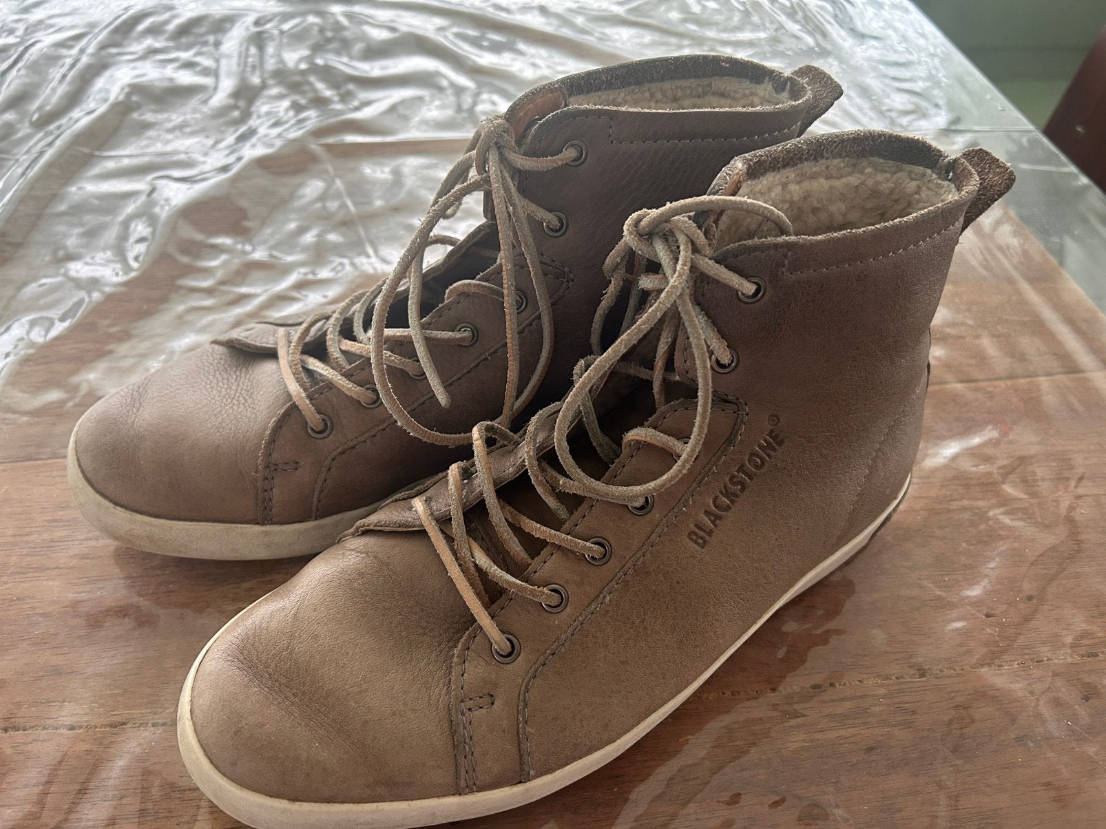 Blackstone schoenen heren hoog gevoerd taupe grijs maat 45, Ophalen of Verzenden, Zo goed als nieuw