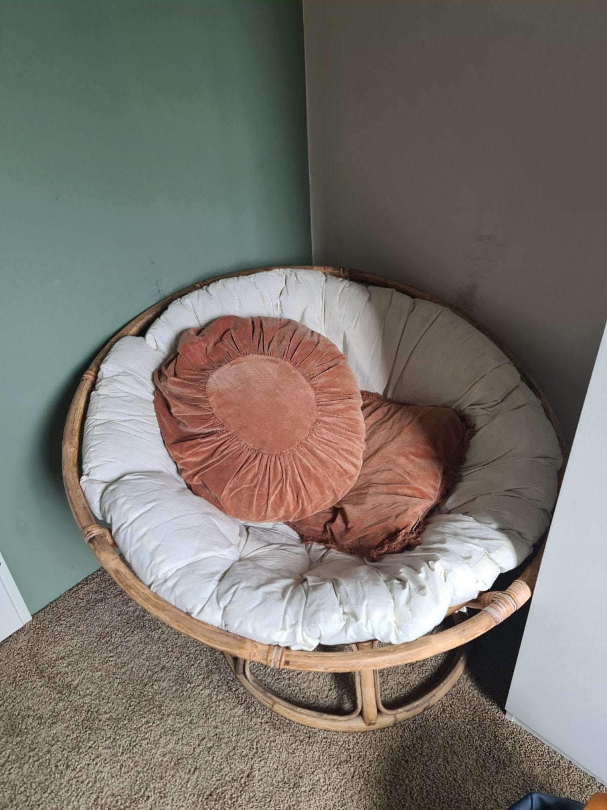 Papasan - rotan stoel met kussen, Ophalen, Gebruikt, Stof, Eén