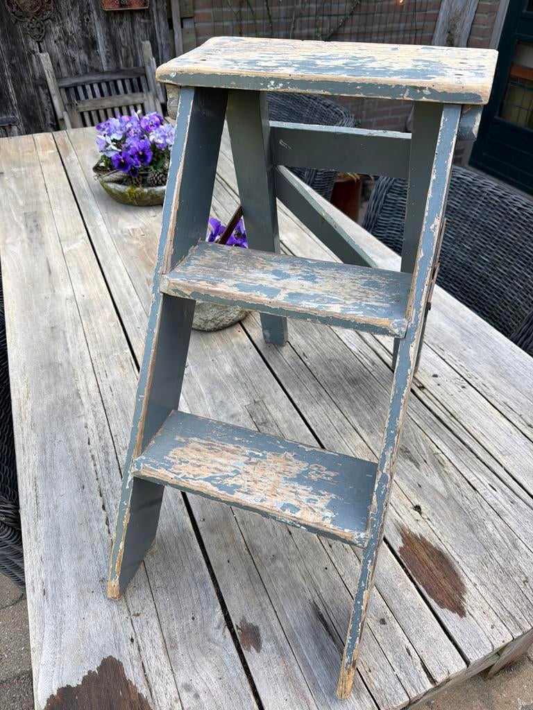 Leuk houten trapje - Vintage inklapbare keukentrap, Ophalen, Gebruikt, Trap, Opvouwbaar of Inschuifbaar