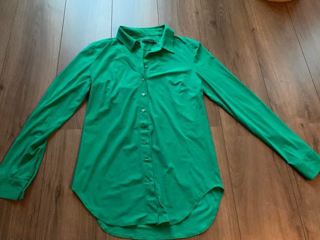 Groene travelstof blouse, Studio Anneloes, maat M, Ophalen, Zo goed als nieuw, Maat 38/40 (M), Groen
