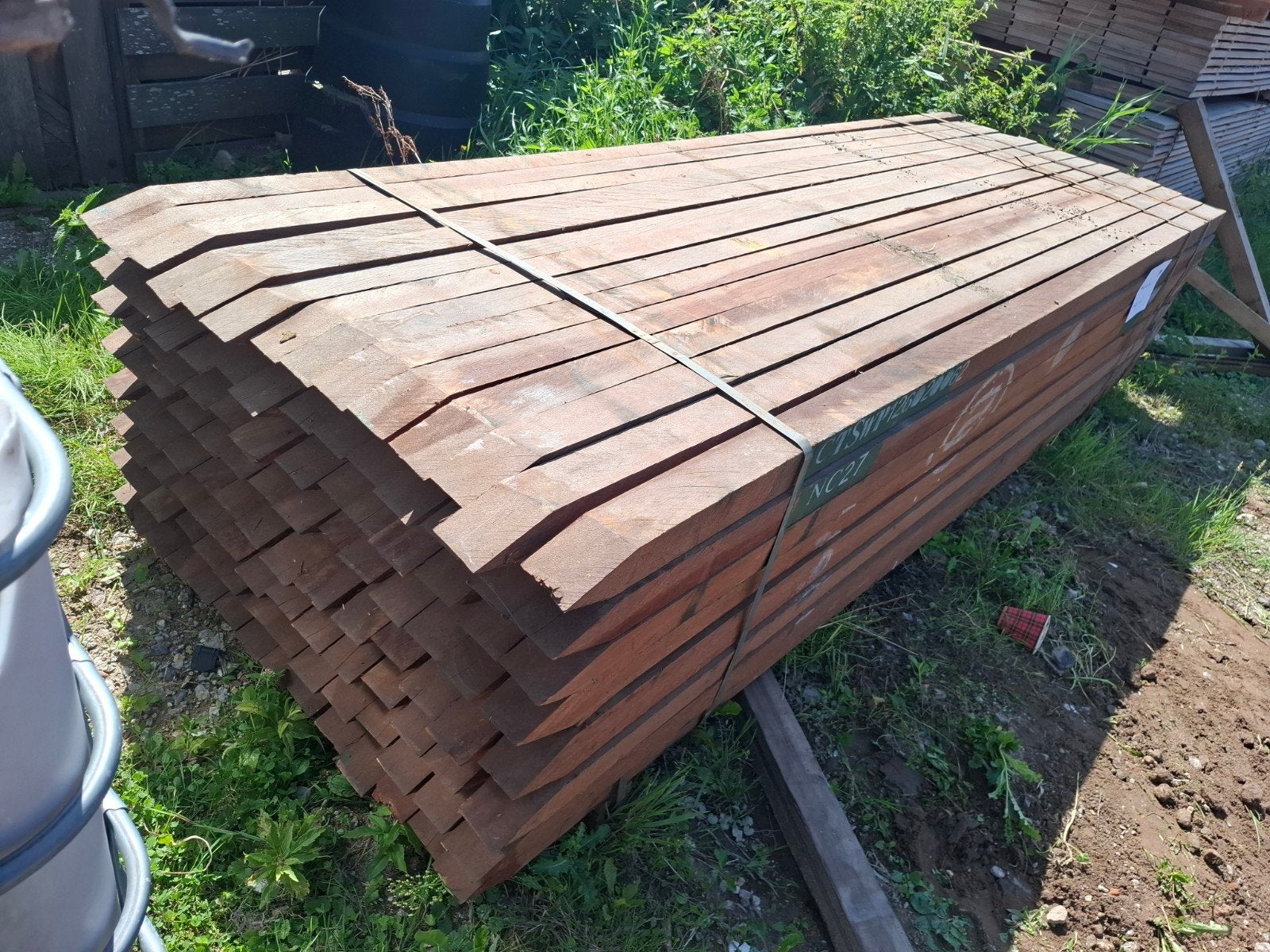 hardhout palen balken 7x7x300 cm bezorgen mogelijk, Ophalen, Nieuw, Hardhout, 250 cm of meer