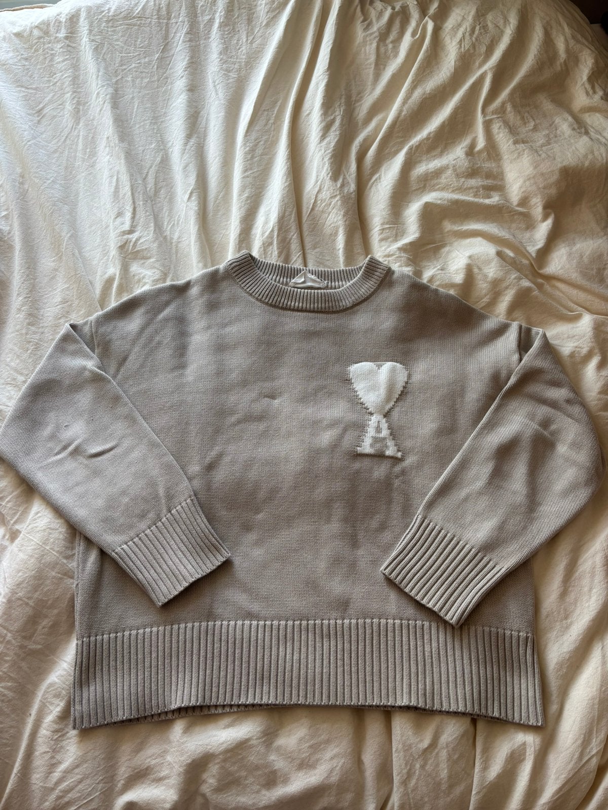 Ami paris trui, Ophalen of Verzenden, Zo goed als nieuw, Maat 48/50 (M), Beige