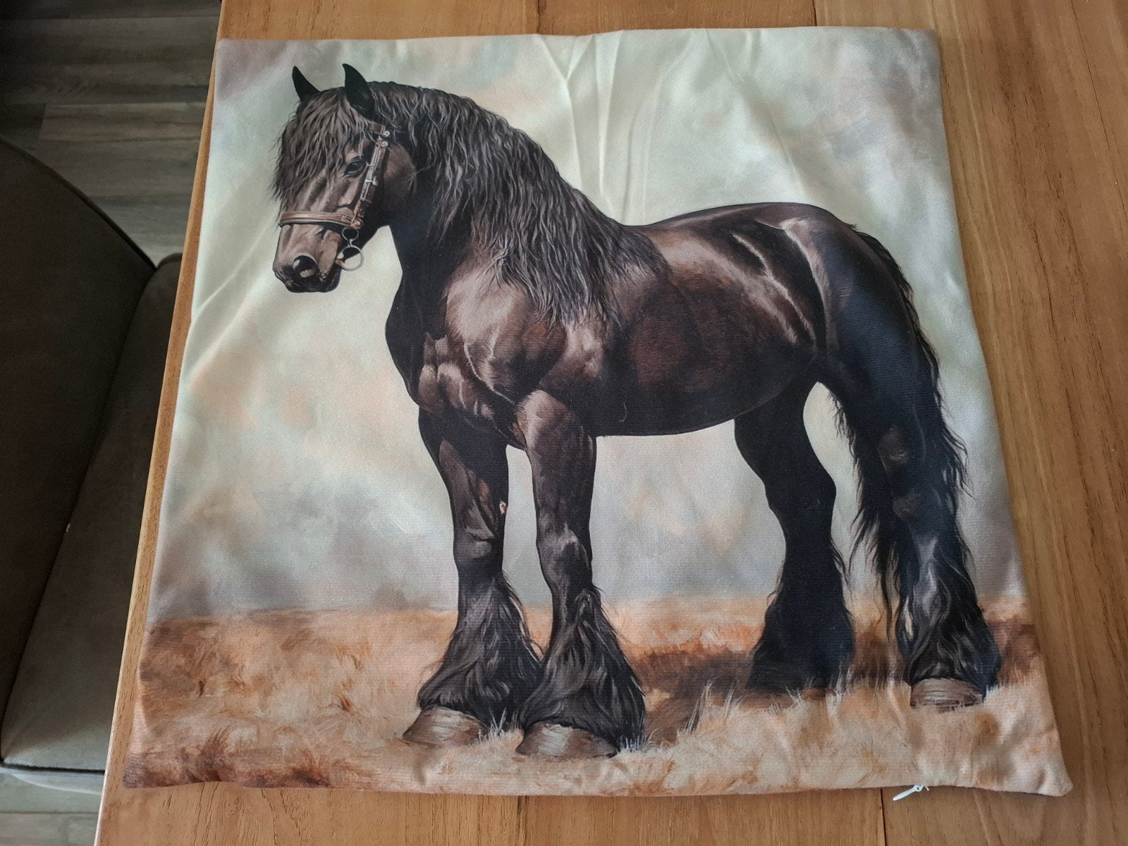 Kussenhoezen met Fries paard print - 2 stuks, Overige merken, Gebruikt, Meerkleurig, Met print