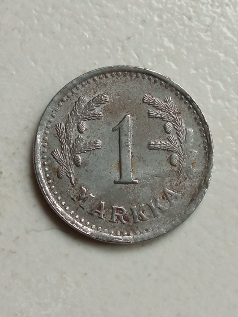 Finland 1 markka 1945., Ophalen of Verzenden, Overige landen, Losse munt