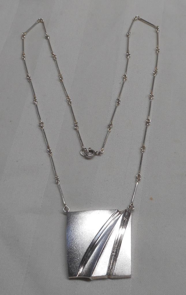 Matti Hyvarinen zilveren modernistische collier nr.188, Sieraden, Tassen en Uiterlijk, Antieke sieraden, Verzenden, Zilver, Ketting