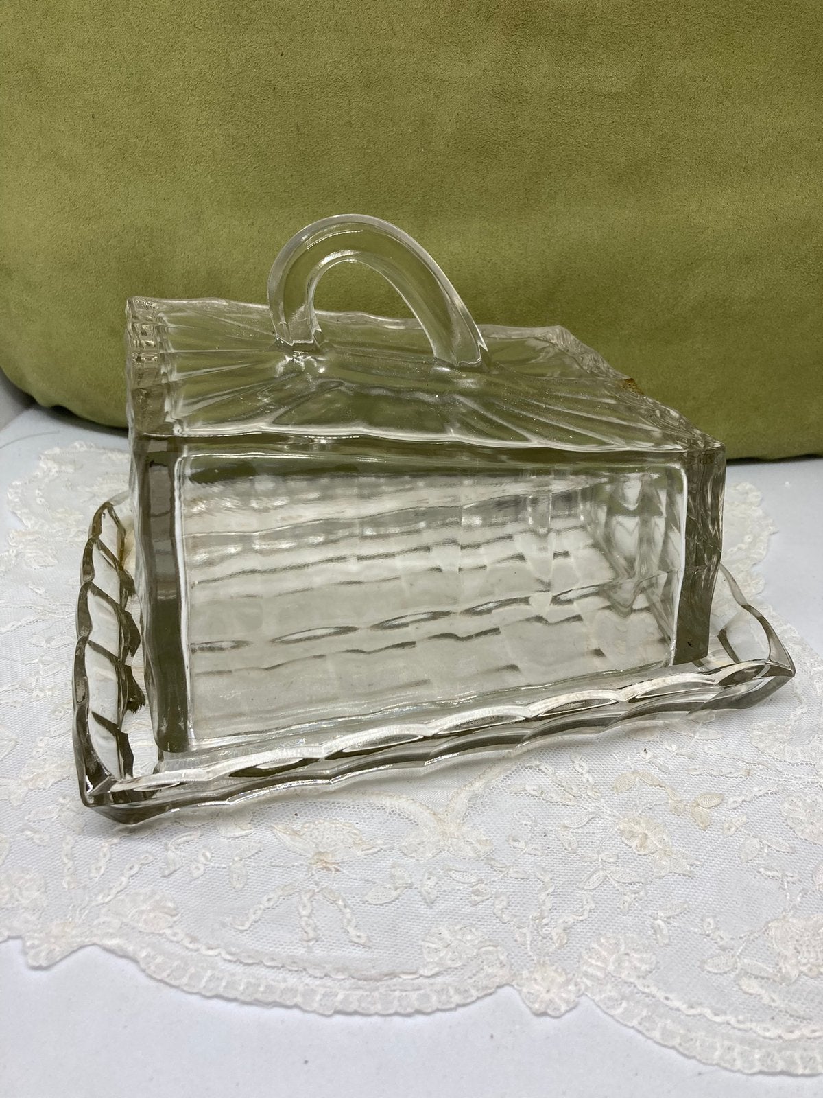 Vintage glazen kaasstolp (190423), Huis en Inrichting, Glas of Glazen, Gebruikt, Ophalen of Verzenden, Glas
