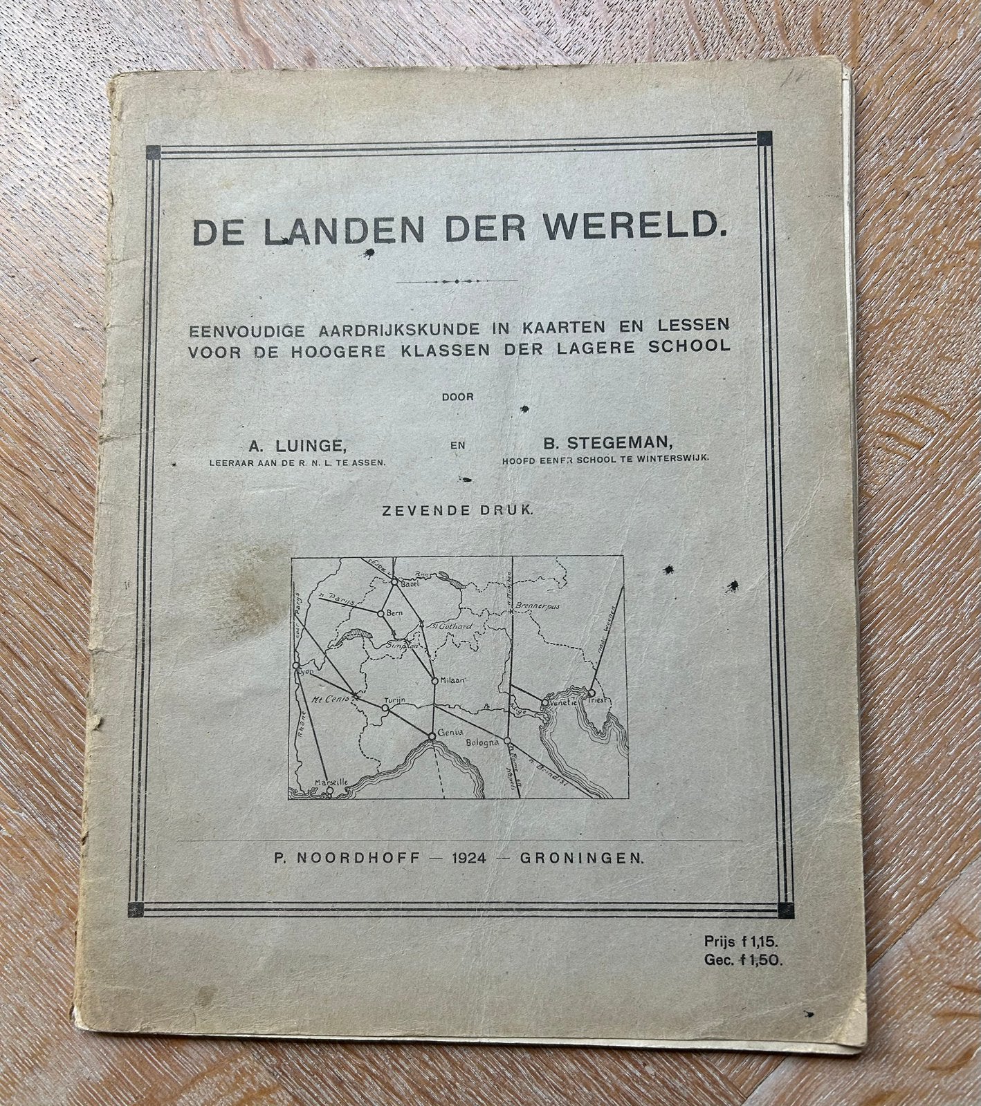 Antieke schoolatlas , wereld 1924, Ophalen of Verzenden, Zo goed als nieuw, 1800 tot 2000, Landkaart