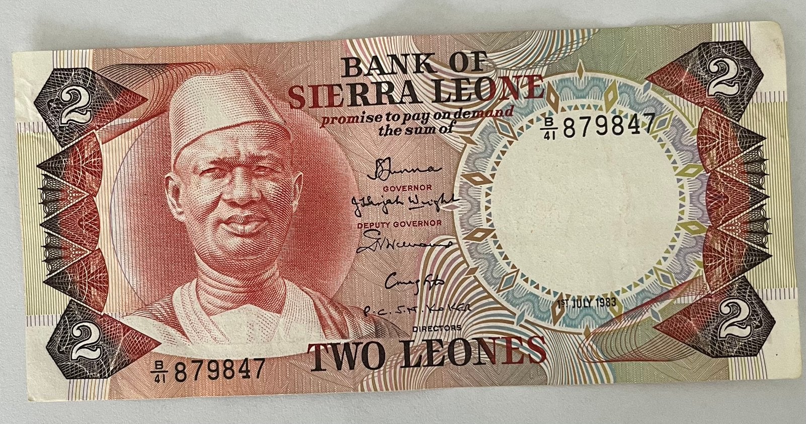 Sierra Leone 2 Leones 1983 lichtgebruikte staat, Verzenden, Overige landen, Los biljet