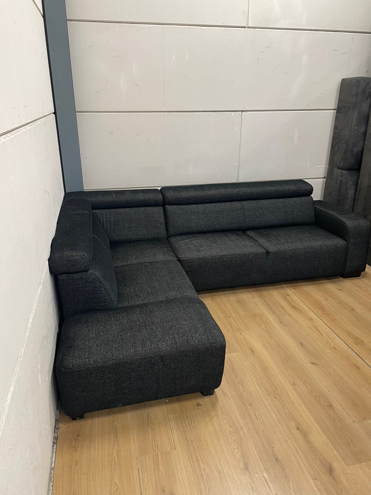 Mooie luxe zwarte hoekbank met hoofdsteunen - GEREINIGD!!!, Ophalen, 250 tot 300 cm, Luxe, Hoekbank
