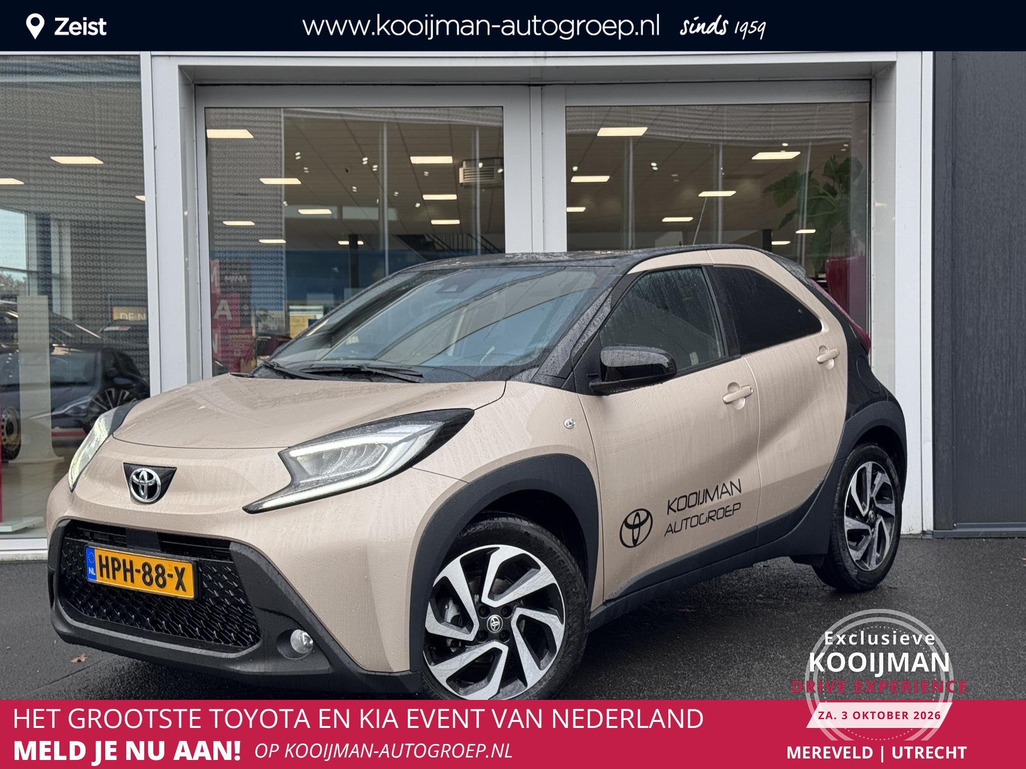 Toyota Aygo X 1.0 VVT-i MT Pulse Apple Carplay/Android Auto, Auto's, Stof, Gebruikt, Bruin, 4 stoelen