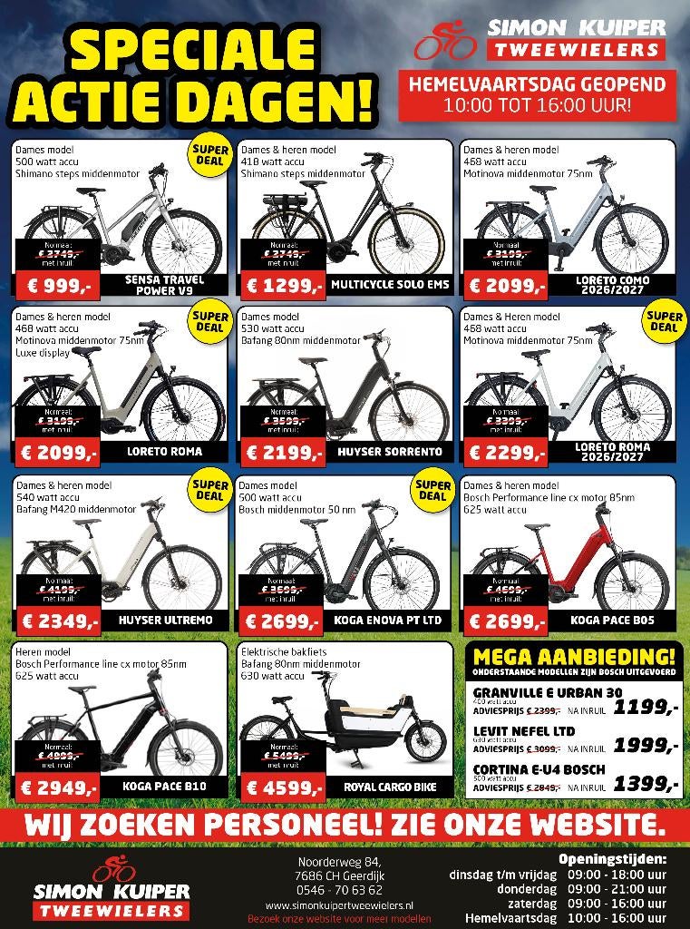 Hemelvaartsdag Mega Sale bij Simon Kuiper Tweewielers!!, Fietsen en Brommers, Fietsen | Heren | Herenfietsen, Overige merken, Gebruikt