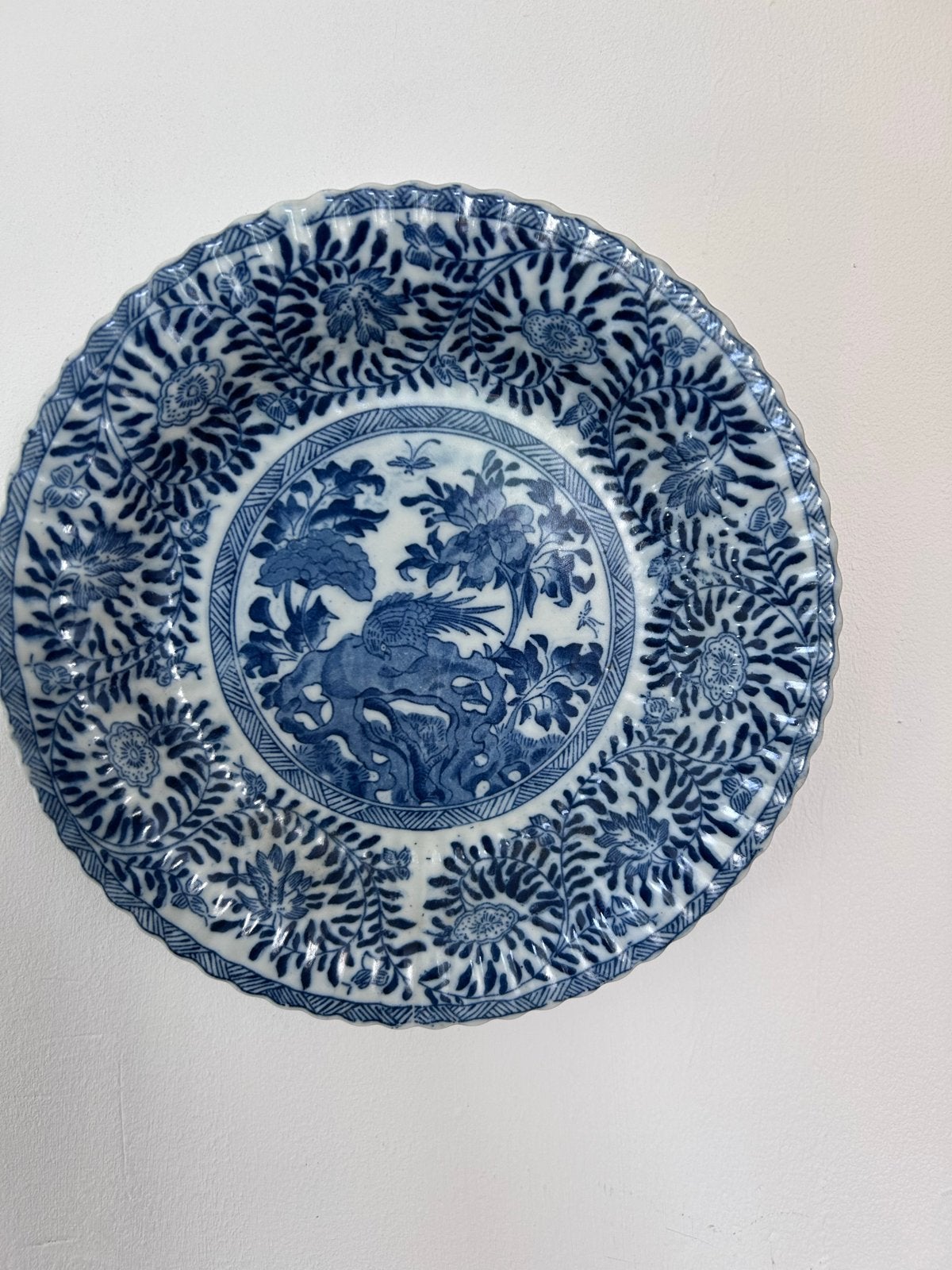 Antiek Chinees Blauw-Wit Wandbord - 23 cm, Ophalen of Verzenden