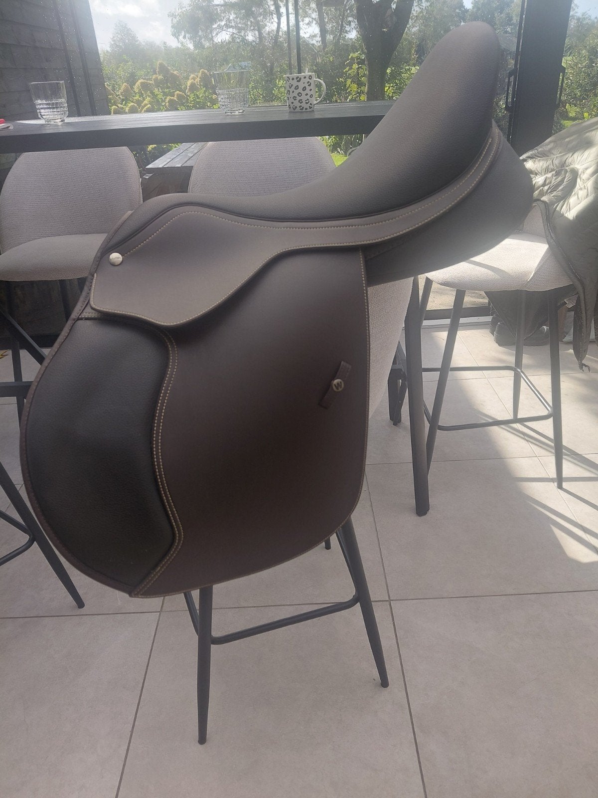 Wintec bruin springzadel 17,5 inch nieuw, Dieren en Toebehoren, Ophalen of Verzenden, Springen