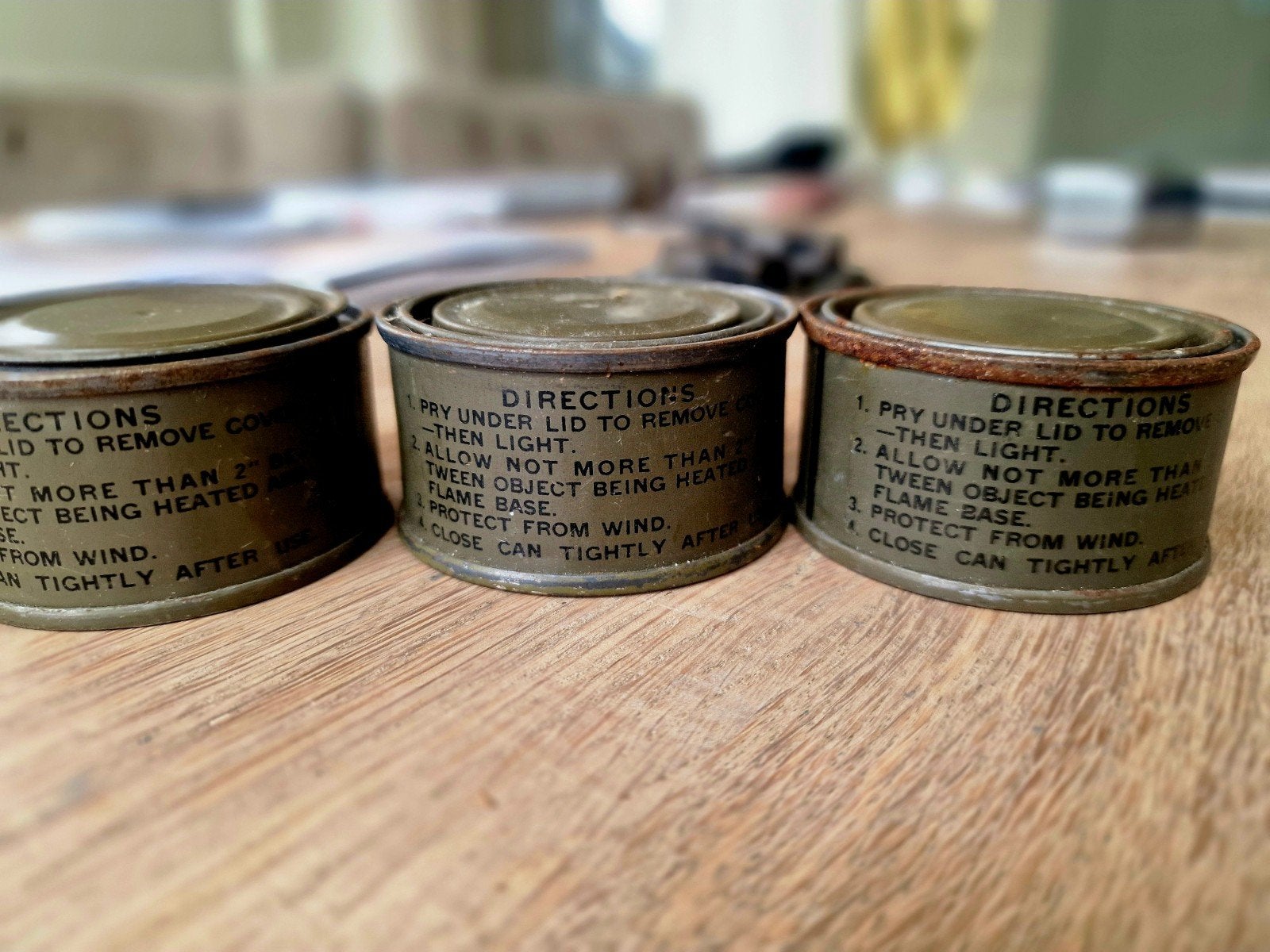 Amerikaanse blikjes brandgel uit ww2 us army, Ophalen of Verzenden, Amerika, Overige typen