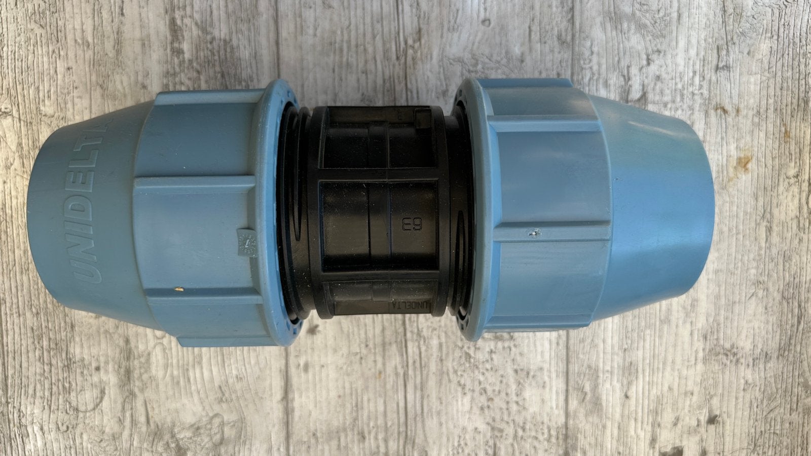 UNIDELTA Tyleen koppeling, PP fitting, recht, 2x klem 63 mm, Ophalen of Verzenden, Nieuw, Tuinslangkoppeling