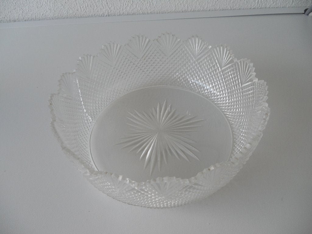 Ronde schaal waaierglas, Ophalen of Verzenden