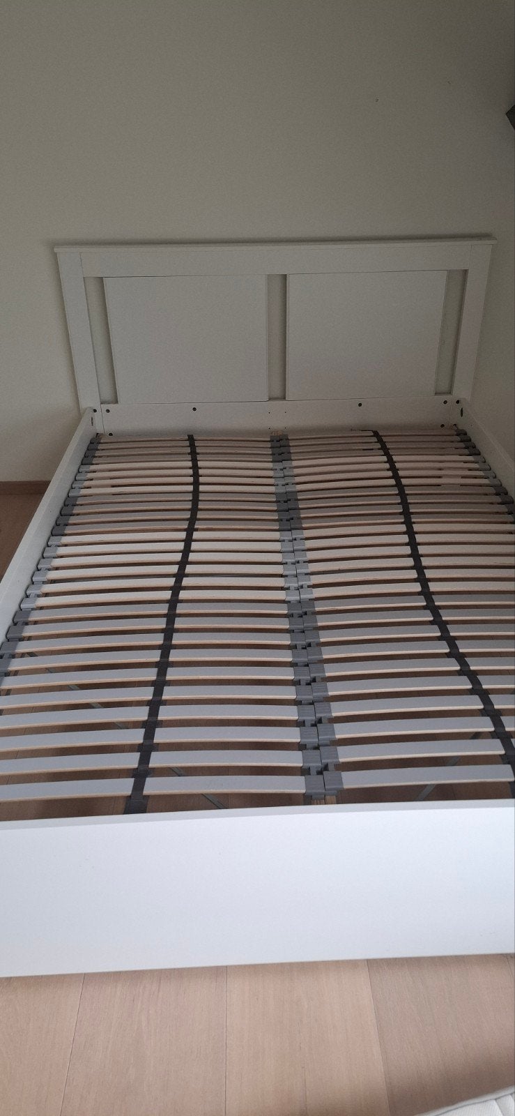 ikea Wit 1,5 persoonsbed met lattenbodem (140x200 cm), Ophalen, Gebruikt, Wit, Tweepersoons