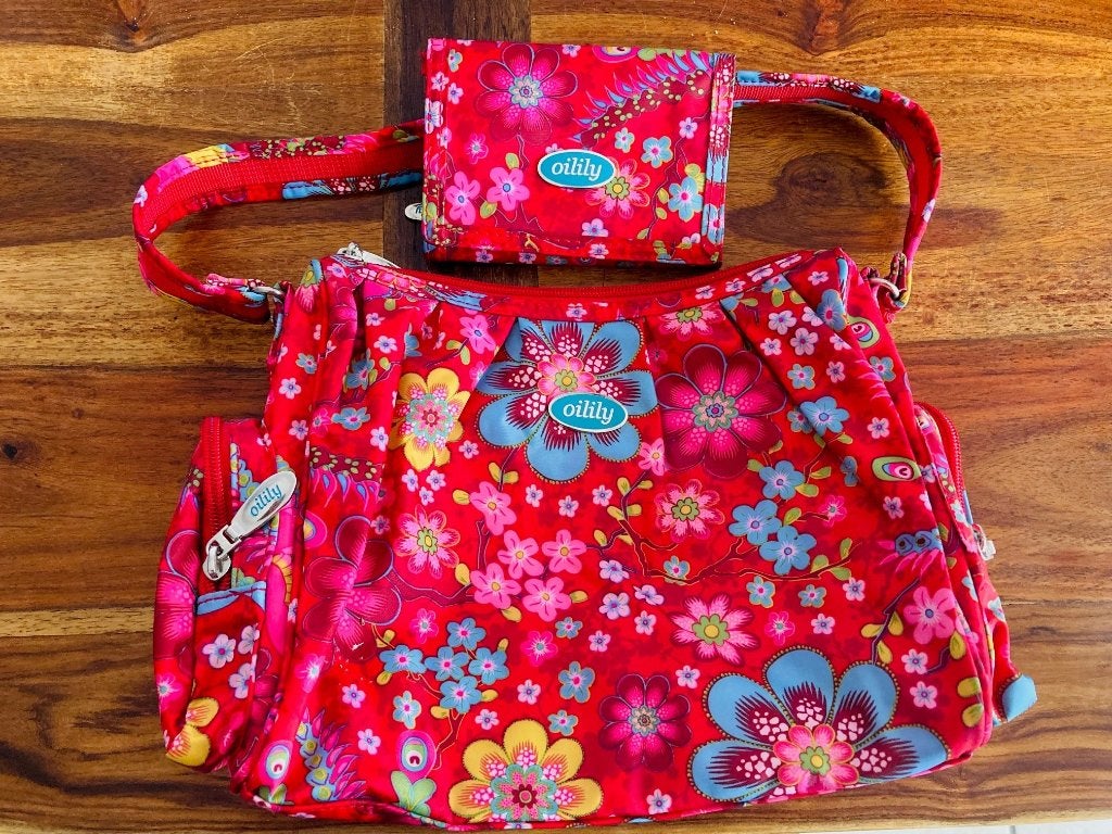 Oilily tas met beursje - in nieuwstaat, Ophalen of Verzenden, Zo goed als nieuw, Rood, Handtas