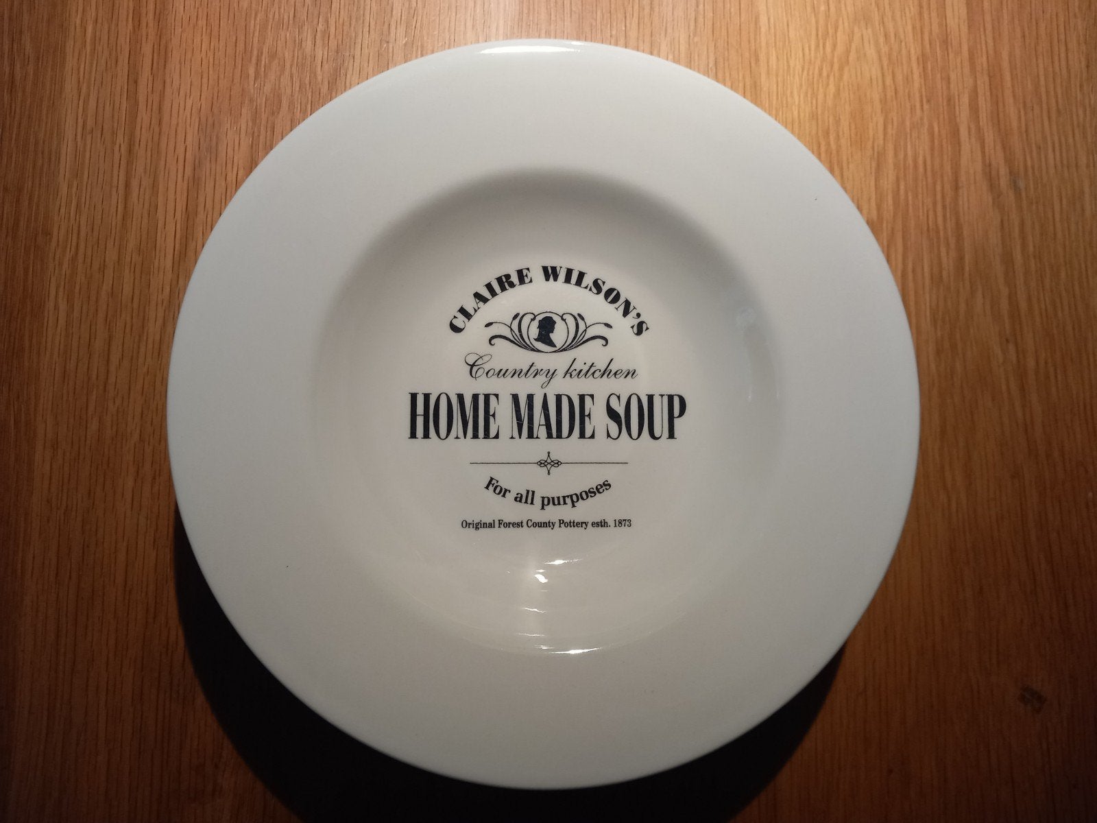 5x Claire Wilson's Home Made Soup borden, Ophalen, Gebruikt, Overige merken, Keramiek