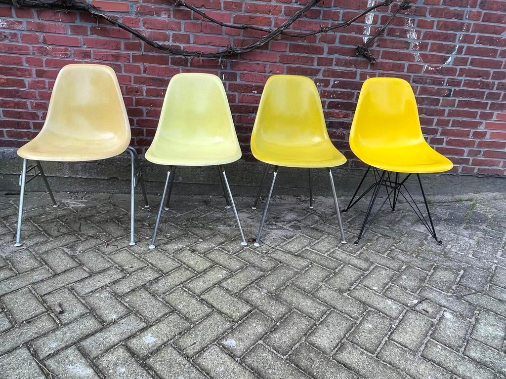 Armchair Herman Miller design Eames glasvezel original 60/70, Ophalen of Verzenden, Zo goed als nieuw, Leer, Eén