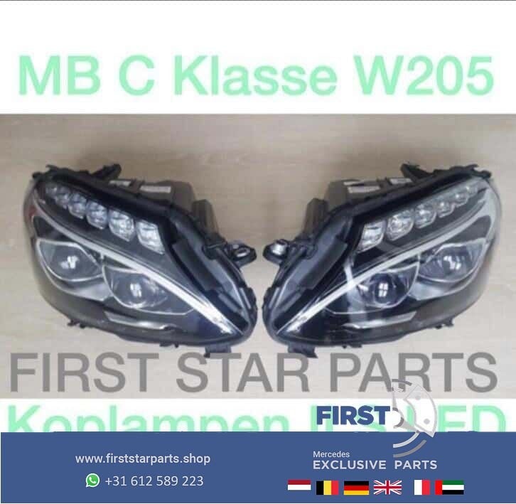 W205 ILS FULL LED Koplampen Mercedes C Klasse 2018 L/R Xenon, Gebruikt, -, Ophalen of Verzenden, -