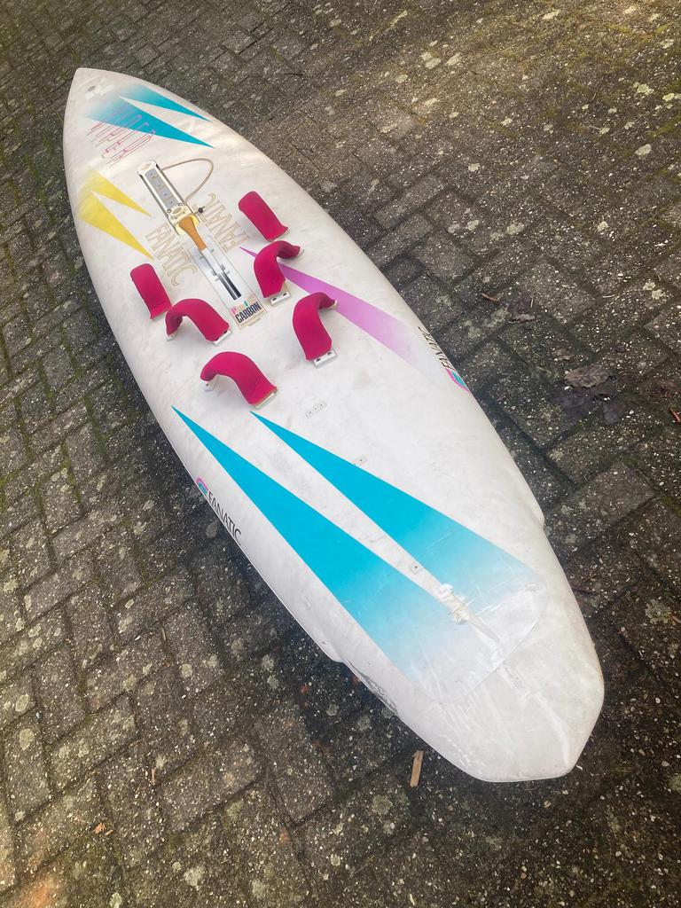 Surfplank met toebehoren en surfkarretje, Ophalen, Gebruikt, 300 cm of meer, Plank