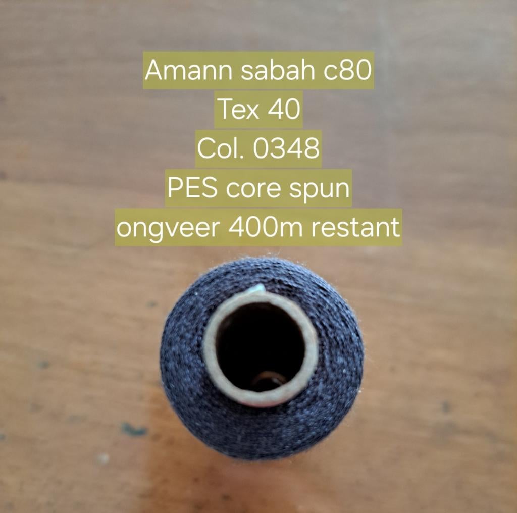Amann Sabah c80 PES core spun garen - ca. 400m, Hobby en Vrije tijd, Naaien en Fournituren, Ophalen of Verzenden, Gebruikt, Garen of Naald(en)