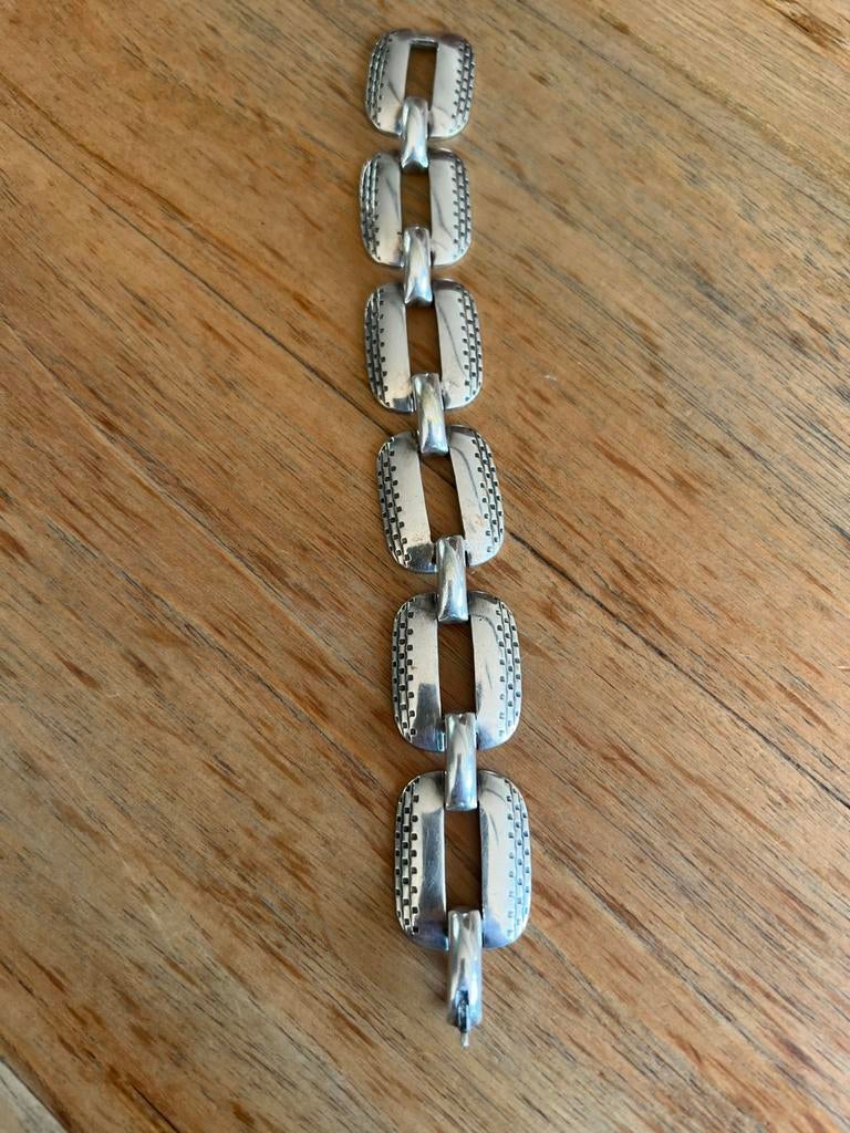 Prachtige antieke armband verzilverd, Sieraden, Tassen en Uiterlijk, Armbanden, Ophalen of Verzenden, Gebruikt, Zilver, Overige materialen
