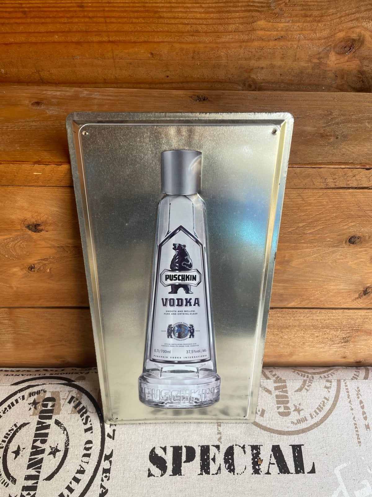 Puschkin Vodka metalen reclamebord, Ophalen of Verzenden