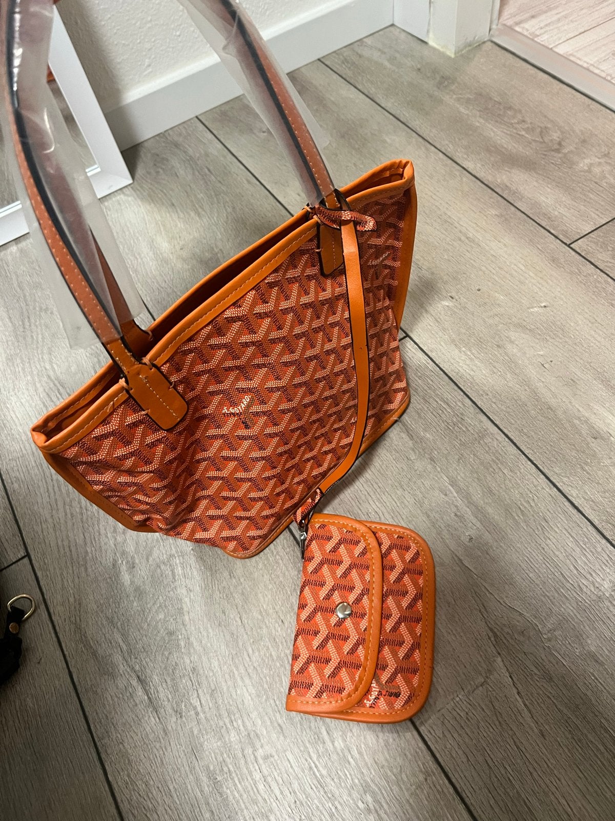 Goyard tas met portemonnee, Ophalen of Verzenden, Zo goed als nieuw, Oranje, Handtas