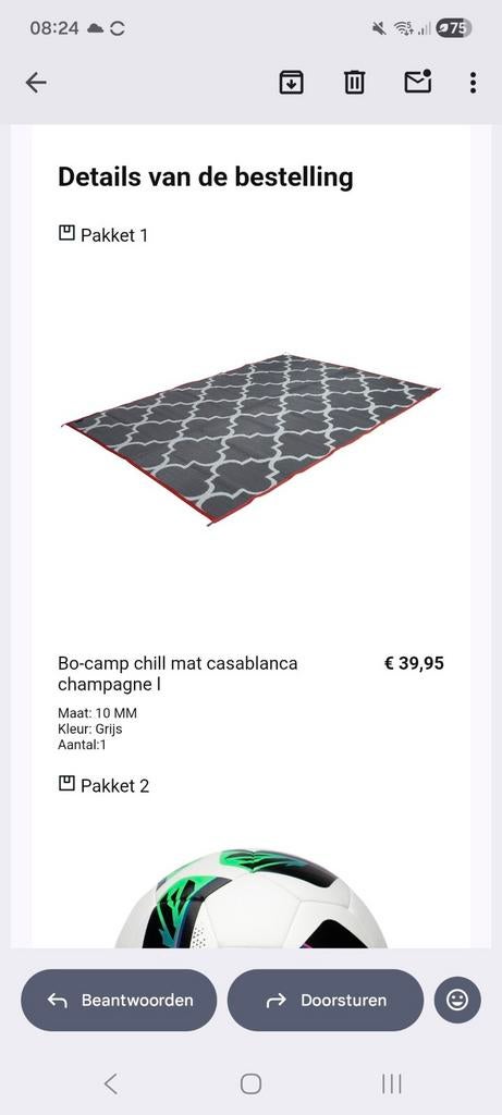 Bo-camp chillmat/tenttapijt/buitenkleed Casablanca maat L, Ophalen of Verzenden, Nieuw