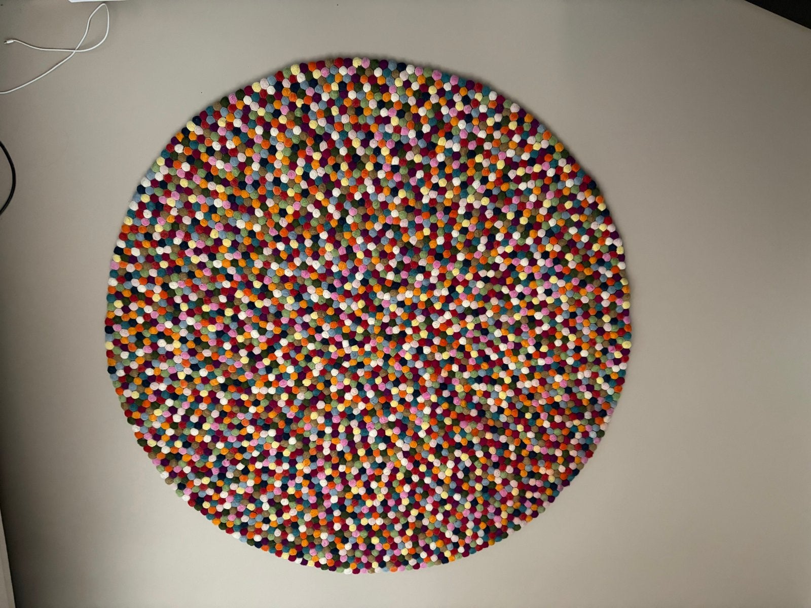 Bolletjeskleed 140cm diameter van puur vilt, Ophalen, Gebruikt, Blauw, Rond