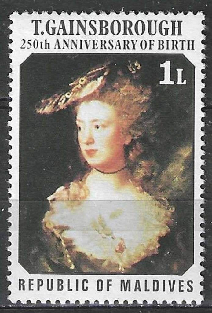 Maldiven 1977 - Yvert 641 - Thomas Gainsborough (PF), Verzenden, Postfris, Midden-Oosten