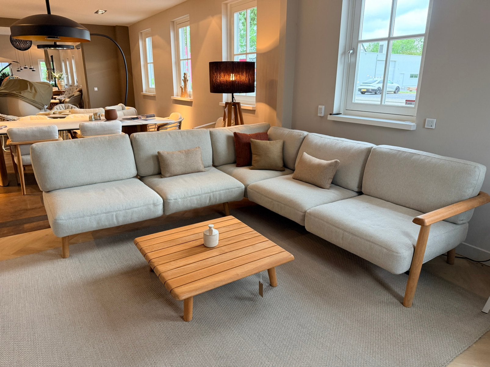 -25% ! Royal Botania Mambo teak loungeset - SHOWROOMMODEL, Tuin en Terras, 5 zitplaatsen, Bank, Teakhout, Ophalen of Verzenden