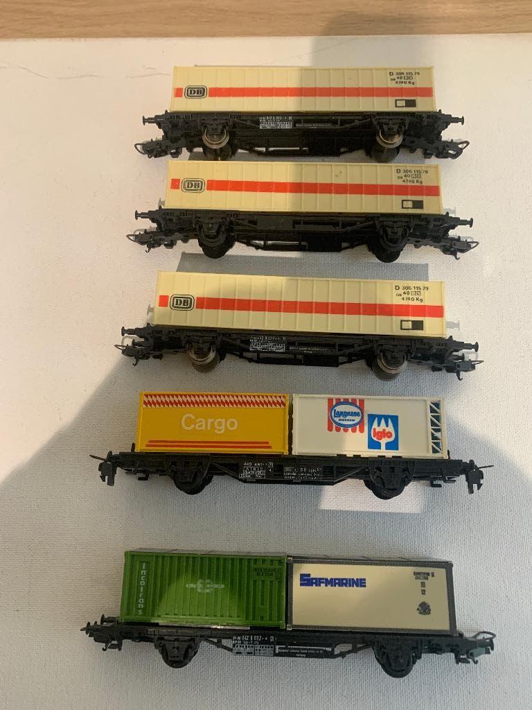 Containerdraagwagens  van LIMA  5 stuks, Gebruikt, Gelijkstroom, Wagon, Ophalen of Verzenden