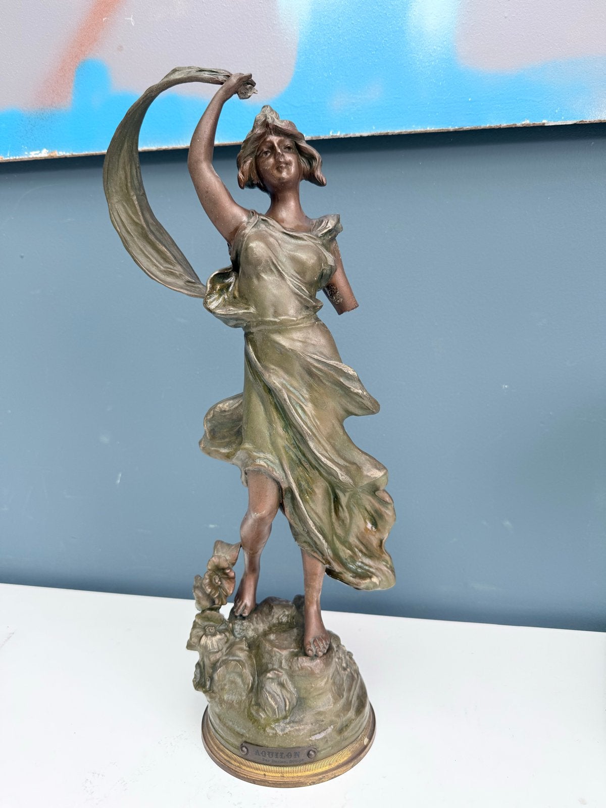 Art Nouveau Bronzen Beeld van Dansende Vrouw, Verzenden, Art nouveau, 20 - 50 cm, Beeld