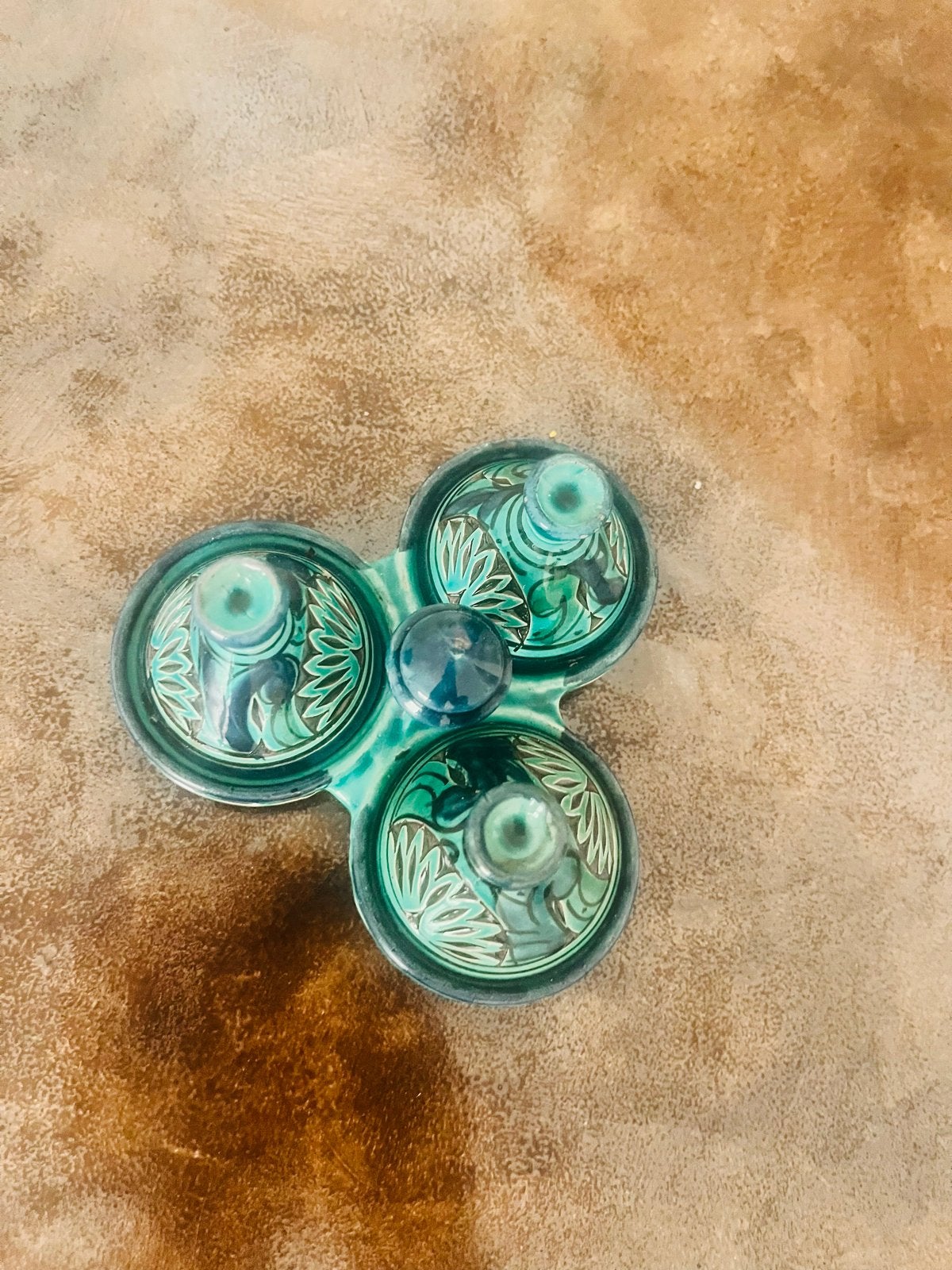 Decoratieve Marokkaanse Tajine Set - Groen Keramiek, Ophalen